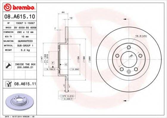 BRECO BS6059 Тормозной диск