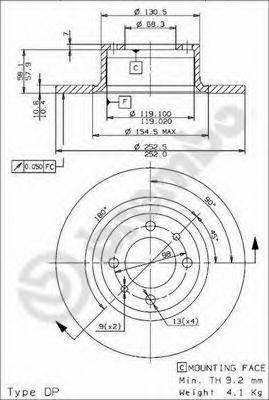 BRECO BS7149 Тормозной диск