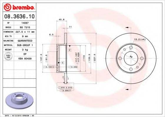 BRECO BS7215 Тормозной диск