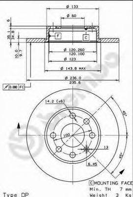 BRECO BS7253 Тормозной диск