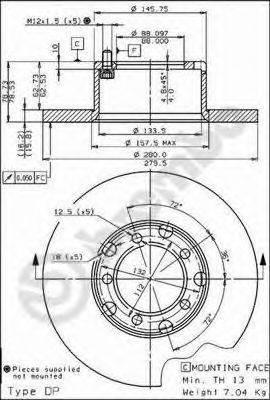 BRECO BS7272 Тормозной диск