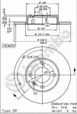 BRECO BS7273 Тормозной диск