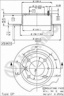 BRECO BS7305 Тормозной диск