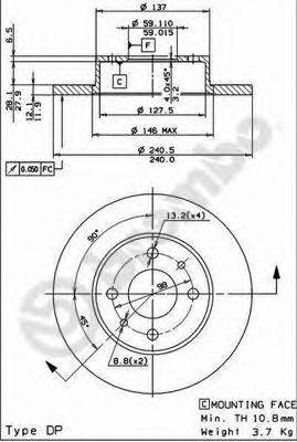 BRECO BS7328 Тормозной диск