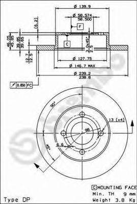 BRECO BS7347 Тормозной диск