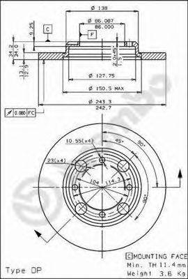 BRECO BS7348 Тормозной диск