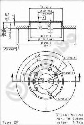 BRECO BS7443 Тормозной диск