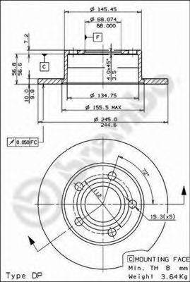 BRECO BS7468 Тормозной диск