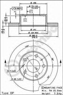 BRECO BS7501 Тормозной диск