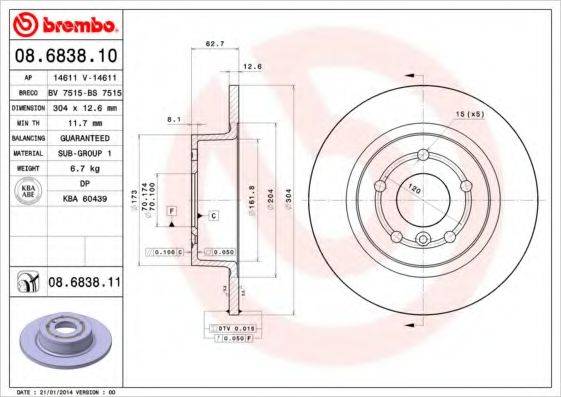 BRECO BS7515 Тормозной диск