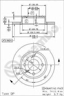 BRECO BS7536 Тормозной диск