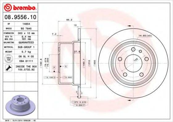 BRECO BS7645 Тормозной диск