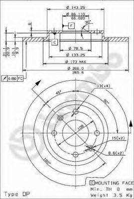 BRECO BS7648 Тормозной диск