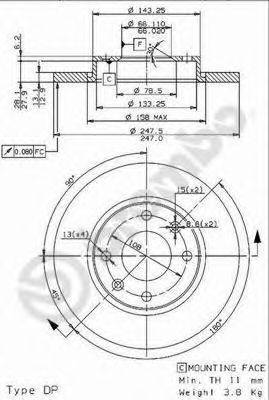 BRECO BS7654 Тормозной диск