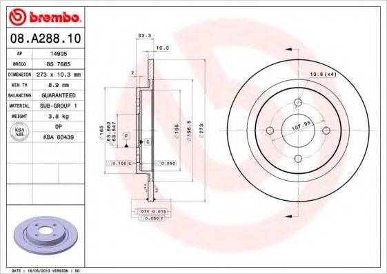 BRECO BS7685 Тормозной диск