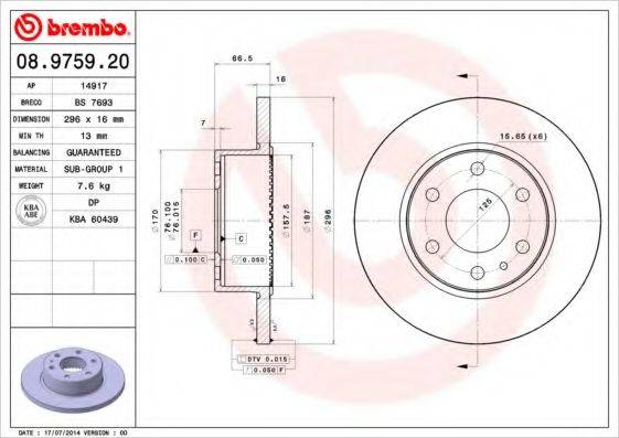 BRECO BS7693 Тормозной диск