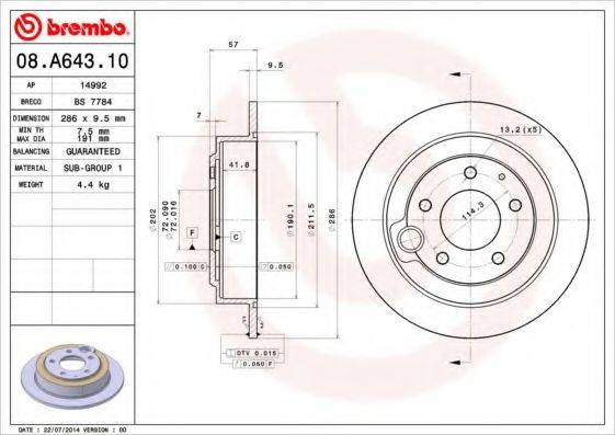 BRECO BS7784 Тормозной диск