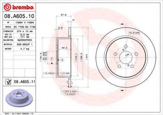 BRECO BS7786 Тормозной диск