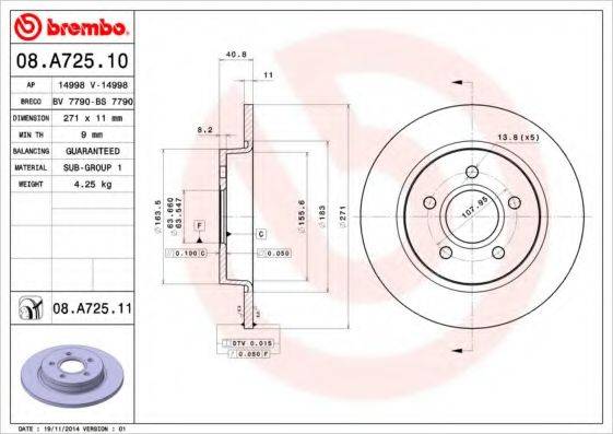 BRECO BS7790 Тормозной диск