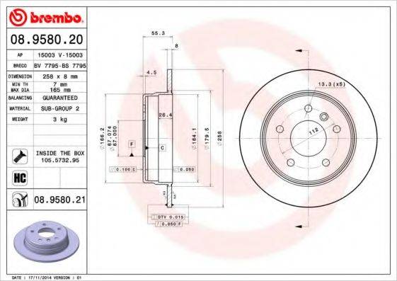 BRECO BS7795 Тормозной диск