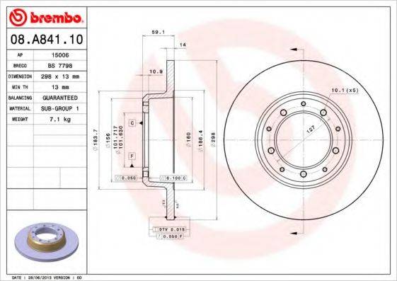 BRECO BS7798 Тормозной диск