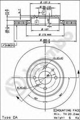 BRECO BS7974 Тормозной диск