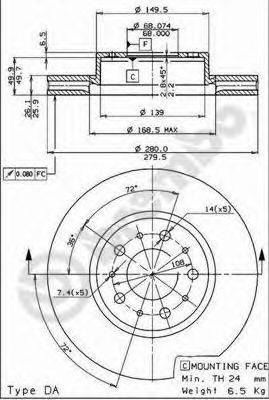 BRECO BS8013 Тормозной диск