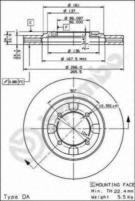 BRECO BS8048 Тормозной диск