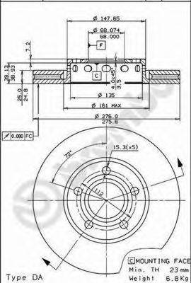 BRECO BS8114 Тормозной диск