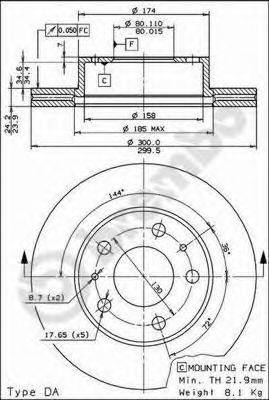 BRECO BS8166 Тормозной диск