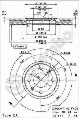 BRECO BS8269 Тормозной диск