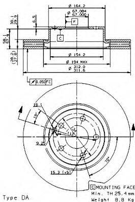BRECO BS8509 Тормозной диск
