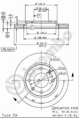 BRECO BS8525 Тормозной диск