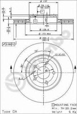 BRECO BS8537 Тормозной диск