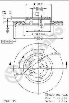 BRECO BS8541 Тормозной диск