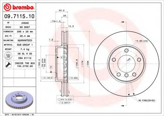 BRECO BS8567 Тормозной диск