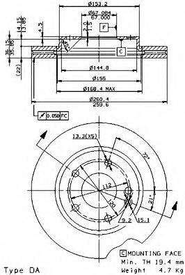 BRECO BS8658 Тормозной диск