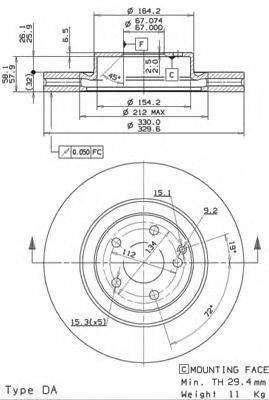 BRECO BS8696 Тормозной диск