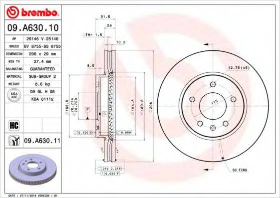 BRECO BS8755 Тормозной диск