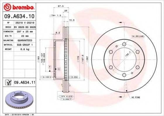 BRECO BS8828 Тормозной диск