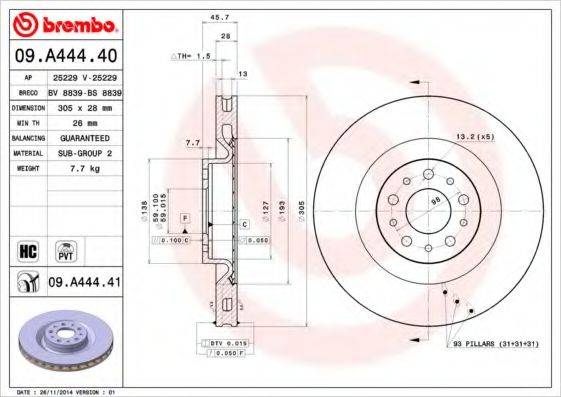 BRECO BS8839 Тормозной диск