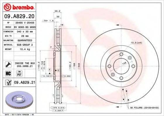 BRECO BS8940 Тормозной диск