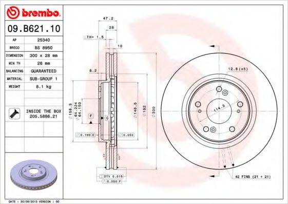 BRECO BS8950 Тормозной диск