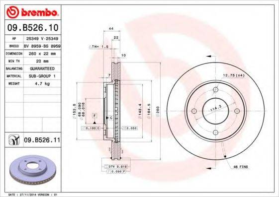 BRECO BS8959 Тормозной диск