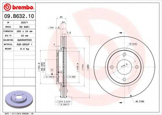 BRECO BS8981 Тормозной диск