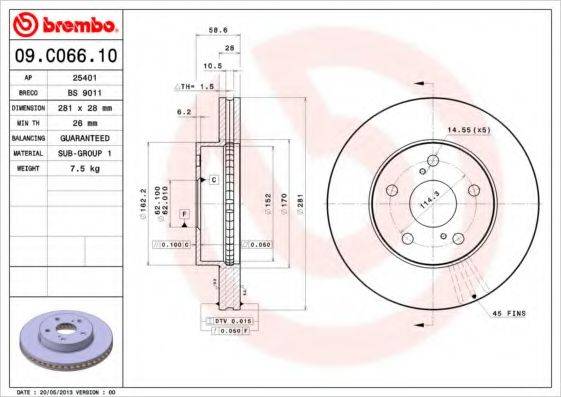 BRECO BS9011 Тормозной диск