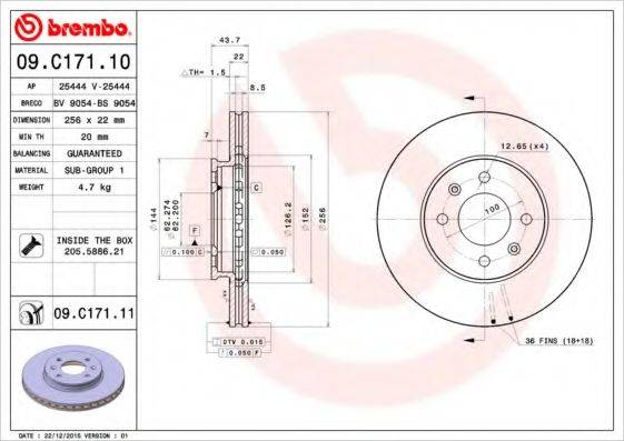 BRECO BS9054 Тормозной диск