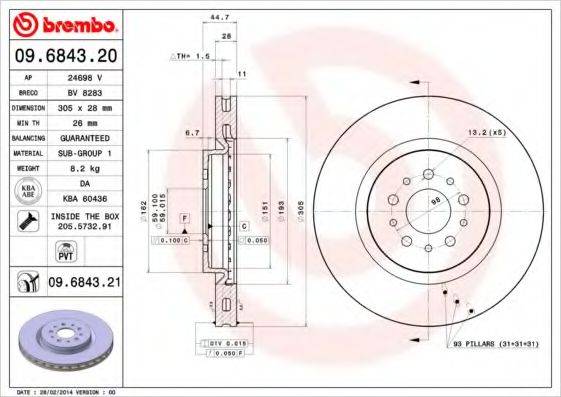 BRECO BV8283 Тормозной диск