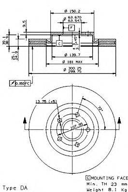 BRECO BV8544 Тормозной диск