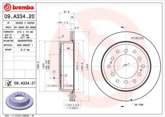 BRECO BV8905 Тормозной диск
